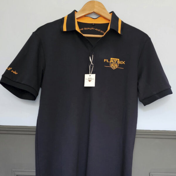 Flat Six Luxurious 100% Cotton Polo Shirt Embroidered Logos